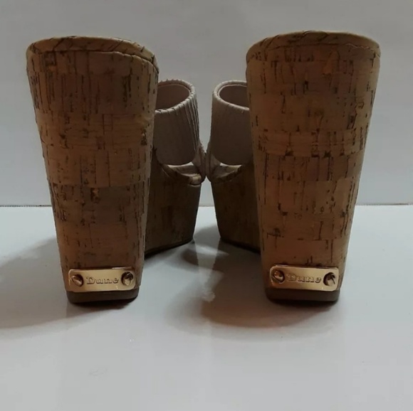 Dune London Taupe Textured Leather Platform Wedge - Picture 4 of 7